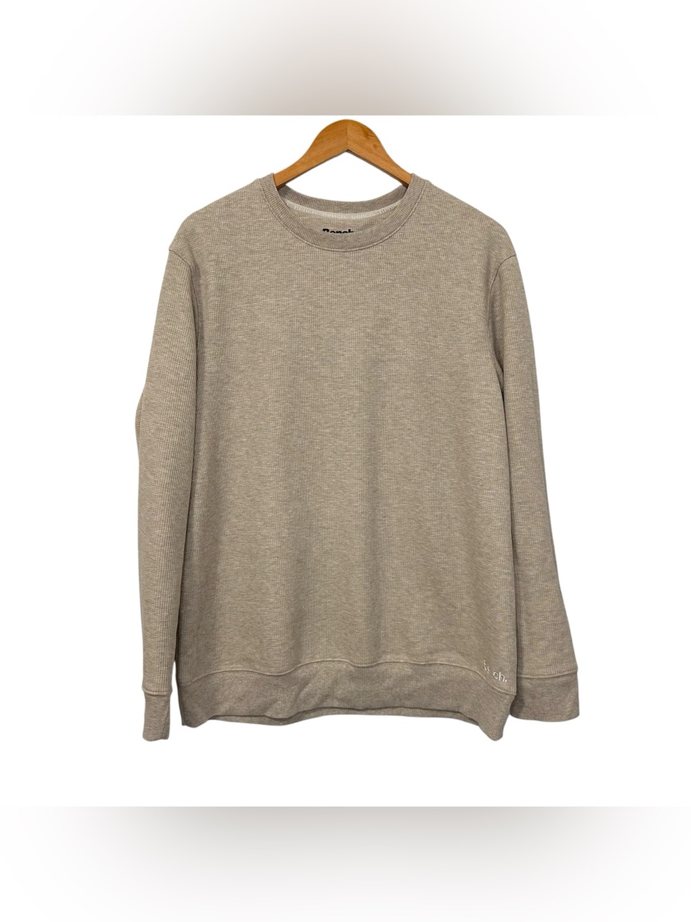Bench Urbanwear Mens Waffle Knit Crewneck Sweatshirt Sz Medium Beige